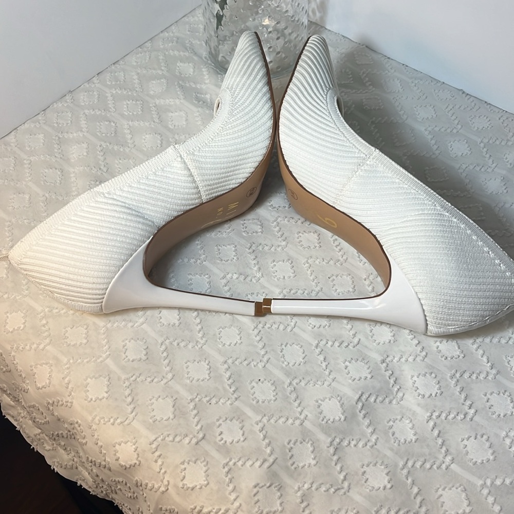 Mix No. 6 White Stretch Knit/Webbing Women Size 9 1/2 - Picture 4 of 6